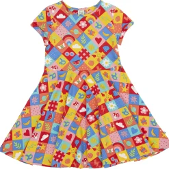 Kurzarm-Skaterkleid "Summer" bunt 104