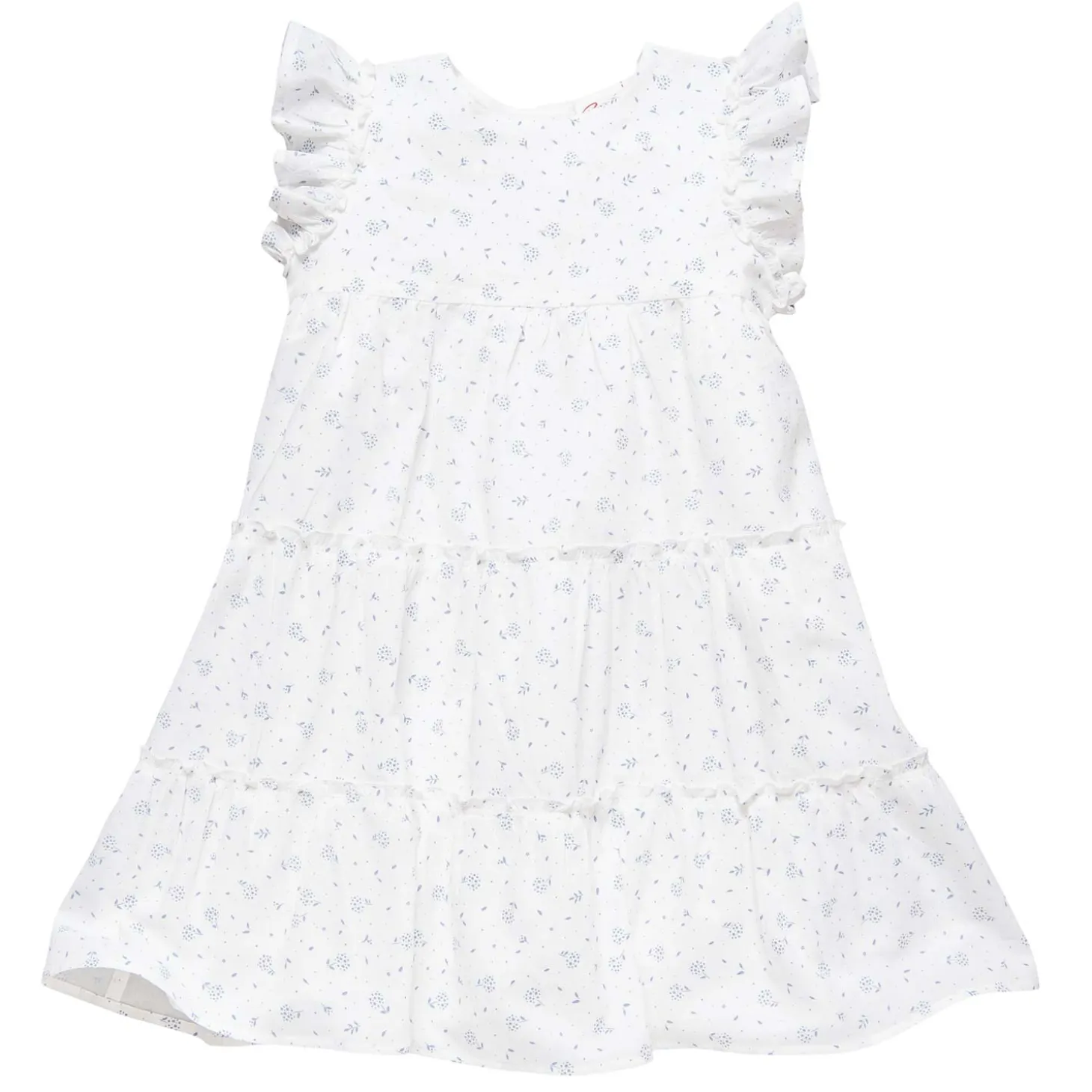 Kurzarm-Sommerkleid "Streublumen" weiß 116