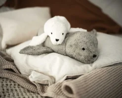 Kuscheltier Robbe weiß Wärmekissen Kirschkern