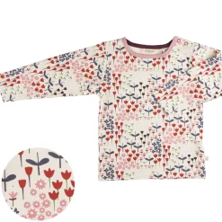 Langarmshirt "Blumen" ivory