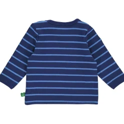 Langarmshirt "Dino" blau gestreift 74