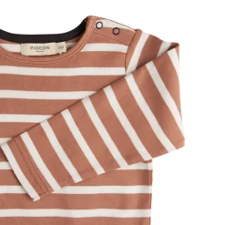 Langarmshirt gestreift kupfer
