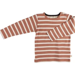 Langarmshirt gestreift kupfer