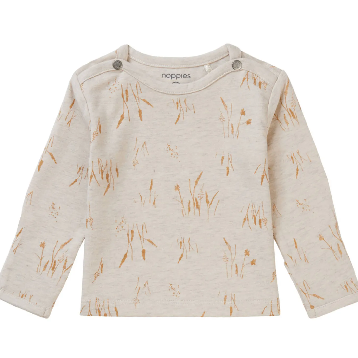 Langarmshirt "Gräser" natur melange 68