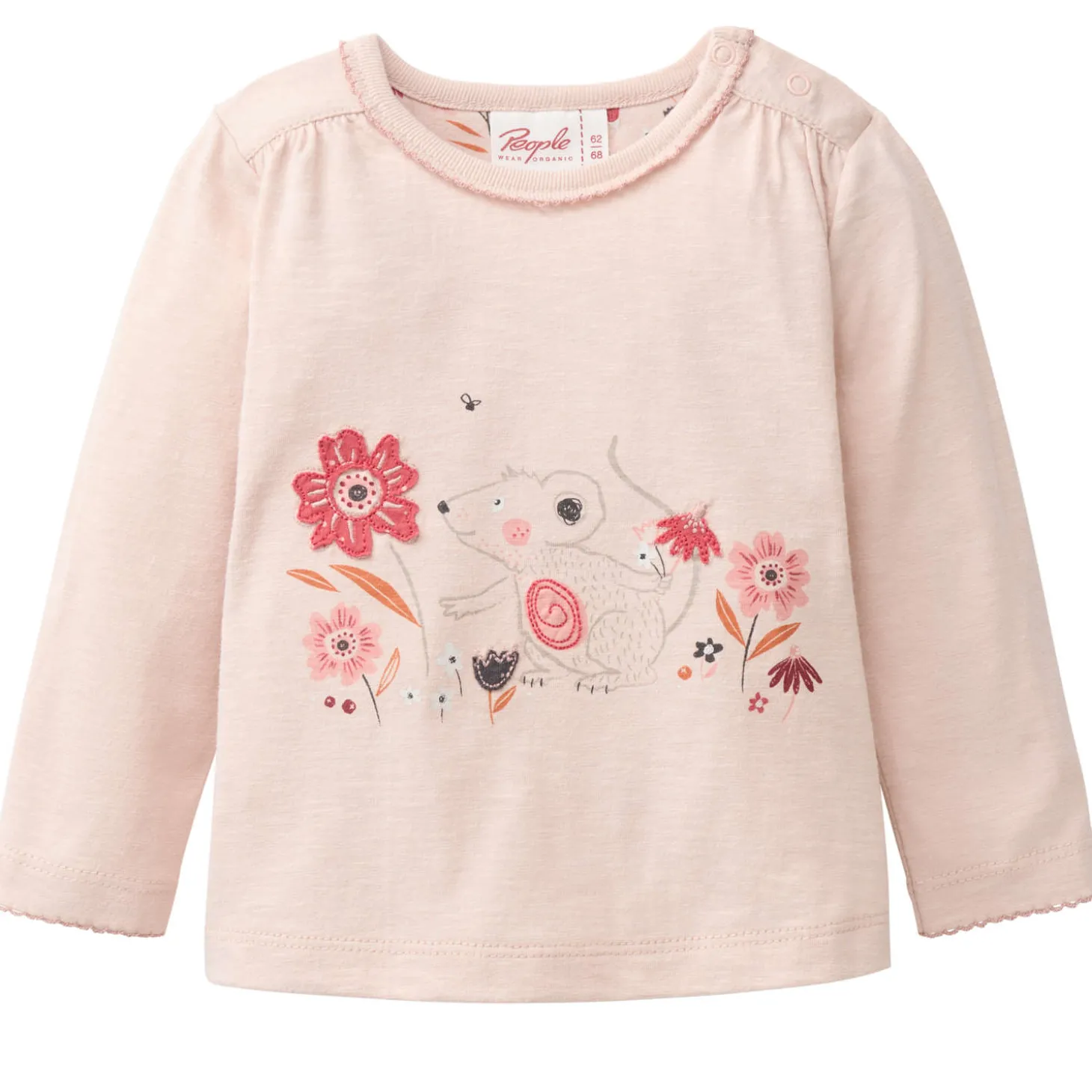 Langarmshirt "Maus" puderrosa 50/56