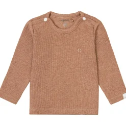 Langarmshirt "Ripp" orangebraun melange 68