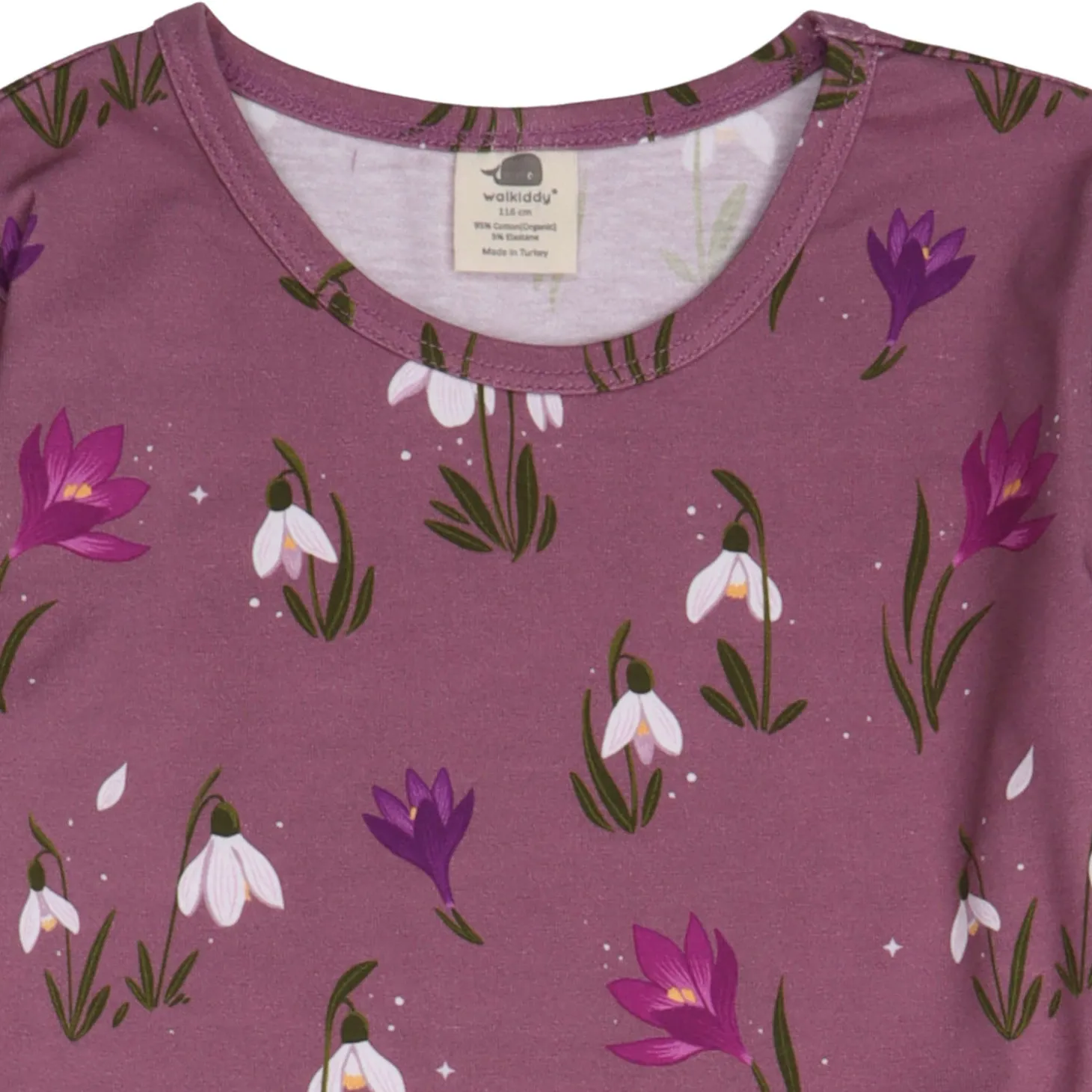 Langarmshirt "Schneeflocken" mauve 92