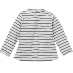 Langarmshirt "Vogel" weiß geringelt 50/56