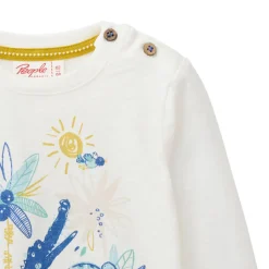 Langarmshirt "Wild life" weiß 74/80