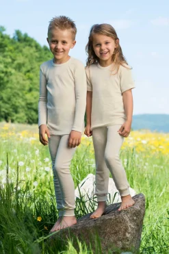 Langarmshirt Wolle Seide Kinder natur 92