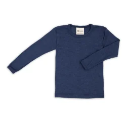 Langarmshirt Wolle Seide Kinder marine 92