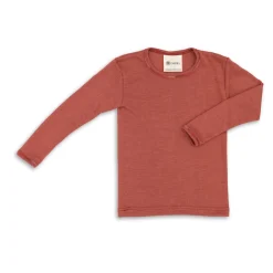 Langarmshirt Wolle Seide Kinder kupfer 92