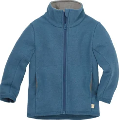 Leichte Walkjacke "Zipper" taubenblau 86/92