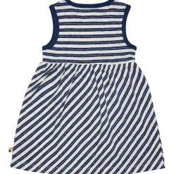Leinen-Kleid dunkelblau-weiß gestreift 110/116