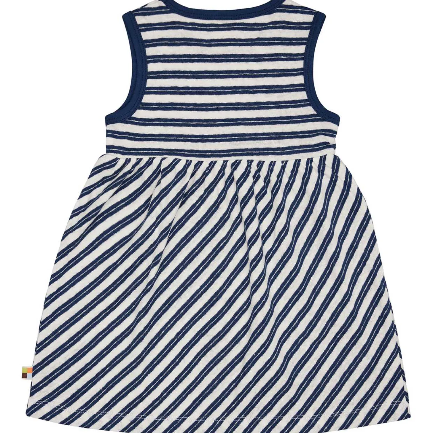 Leinen-Kleid dunkelblau-weiß gestreift 110/116
