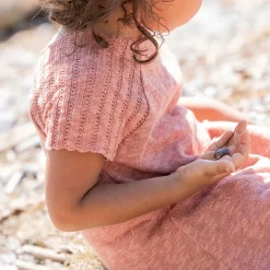 Leinen Strickkleid softpink 98/104