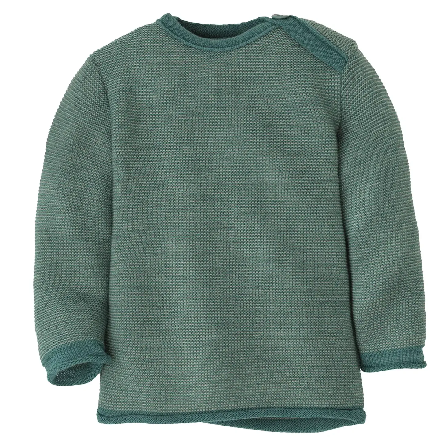 Melange-Pullover Merinowolle Eukalyptus 74/80