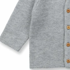 Merino Strickjacke hellgrau 86