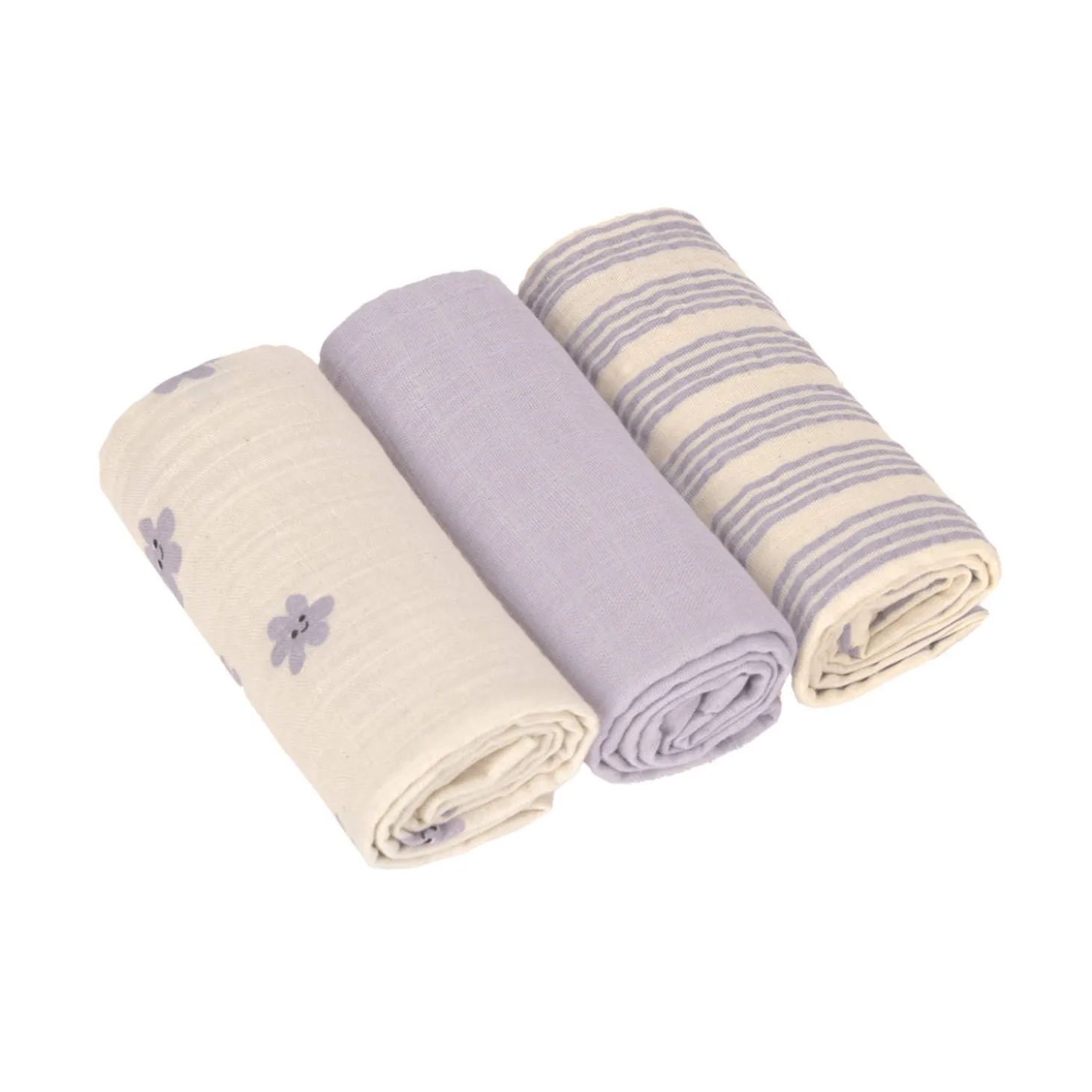 Mulltücher 3er Set 60x60cm lila