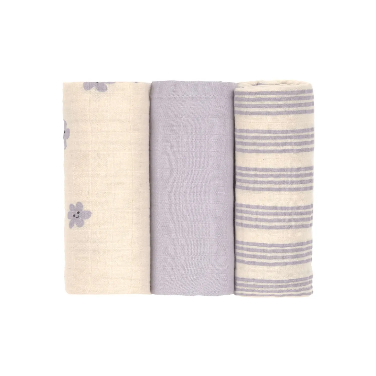 Mulltücher 3er Set 60x60cm lila
