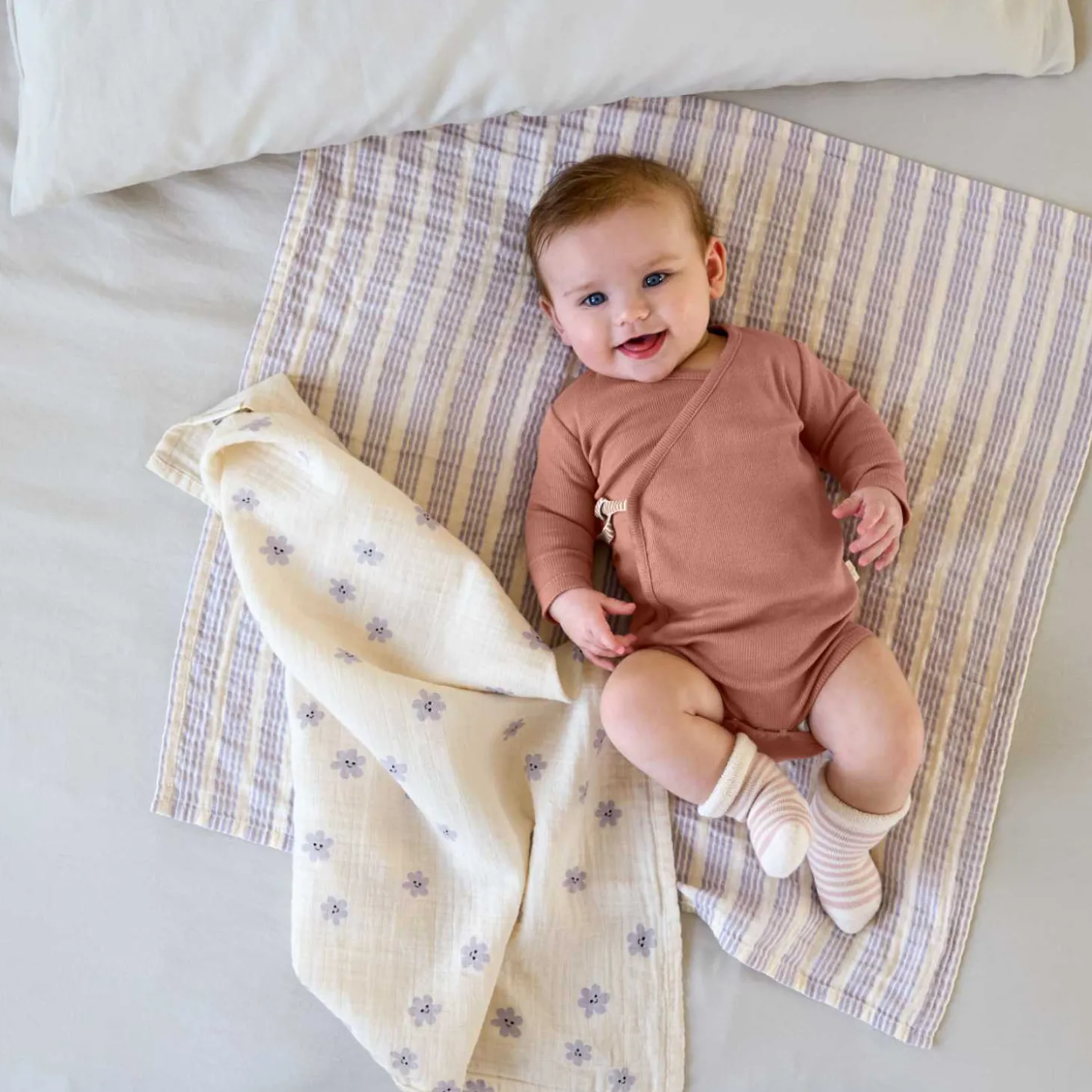 Mulltücher 3er Set 60x60cm lila
