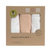 Mulltücher 3er Set 85x85 cm weiß-pfirsich