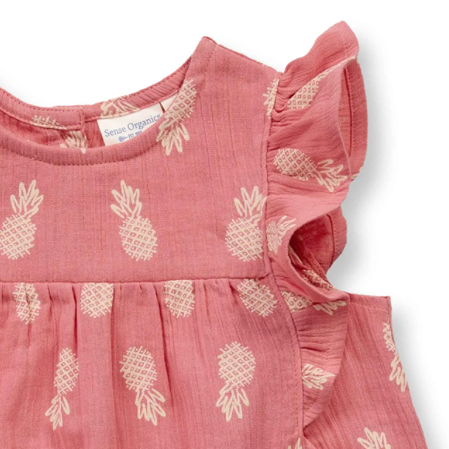 Musselin-Kleid mit Rüsche "Ananas" peach 92