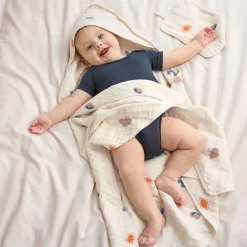 Musselin-Set Handtuch & Waschlappen natur