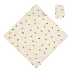 Musselin-Set Handtuch & Waschlappen natur