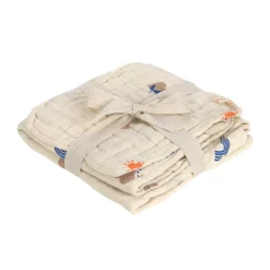 Musselin-Set Handtuch & Waschlappen natur