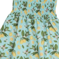 Musselin-Sommerkleid "Zitrone" türkis 116