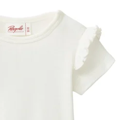 Pointelle-Kurzarmbody mit Rüschen weiß 62/68