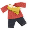 Puppenkleidung "Mama Outfit" rot-senf