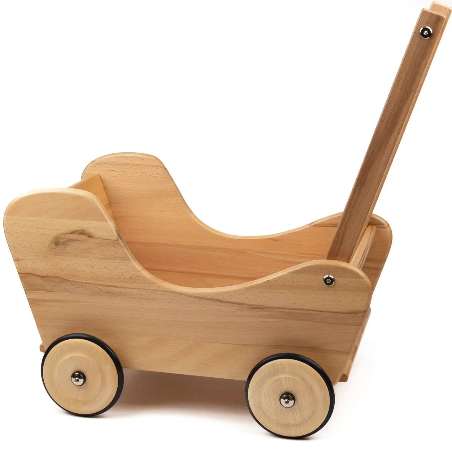 Puppenwagen Holz natur
