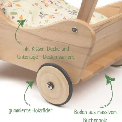Puppenwagen Holz natur