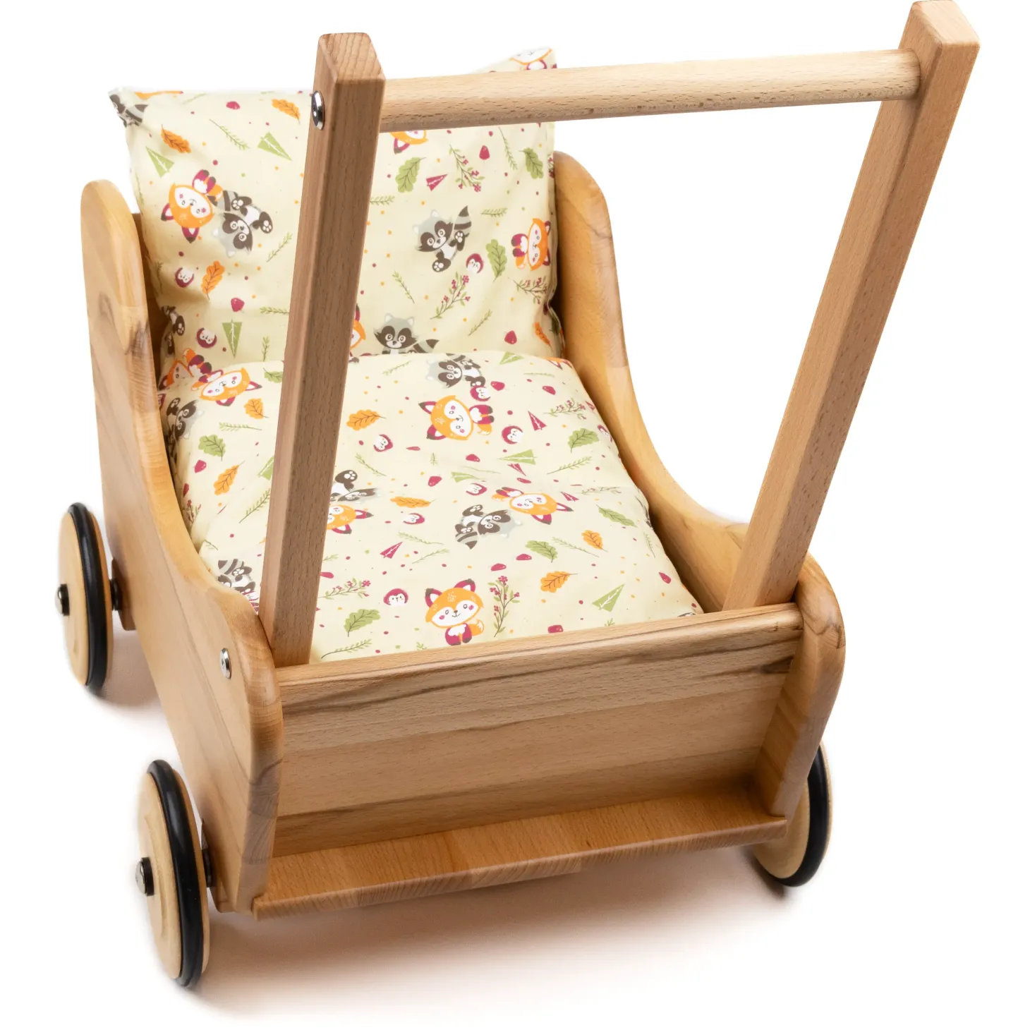 Puppenwagen Holz natur