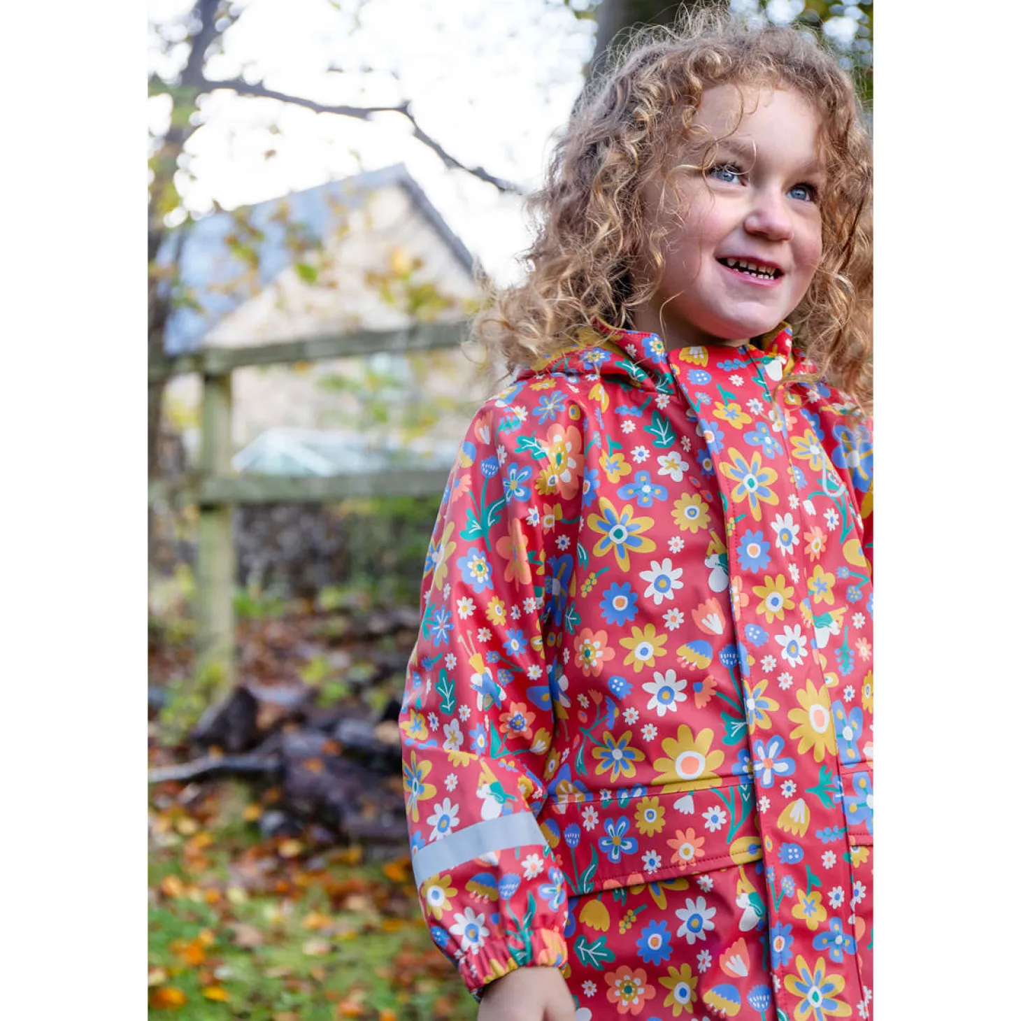 Regenjacke "Blumen" gefüttert 98