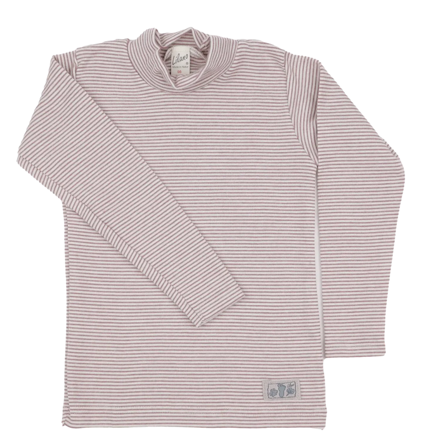Schlafanzug Wolle Seide Ringel mauve 98