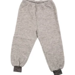 Schlafanzug Wollfrottee Ringel grau 98