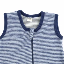Schlafsack Wollfrottee marine Ringel 90 cm