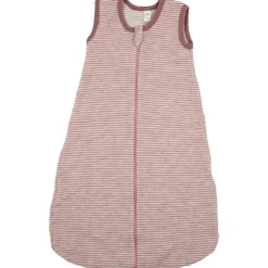 Schlafsack Wollfrottee mauve Ringel 70 cm