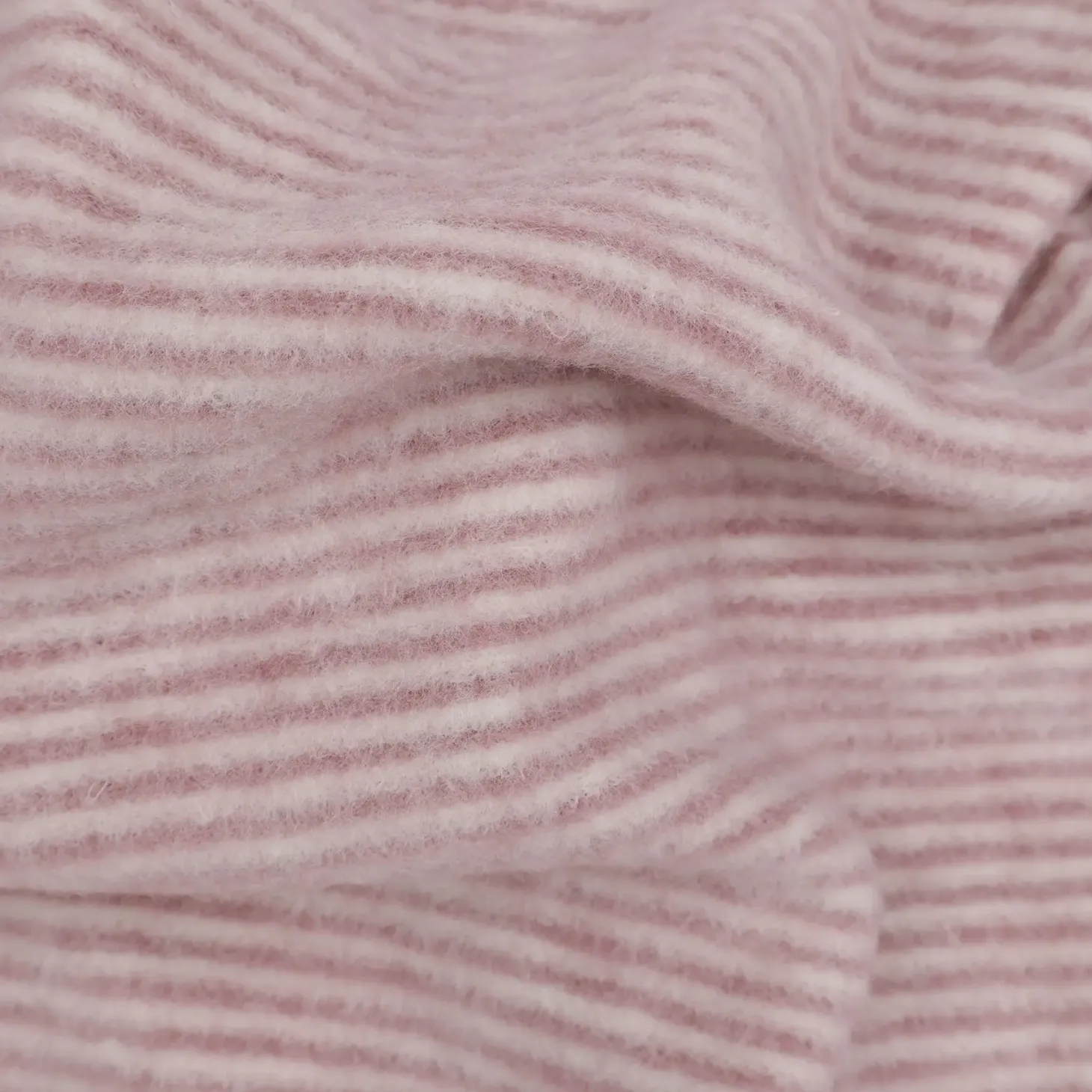 Schlafsack Wollfrottee mauve Ringel 70 cm