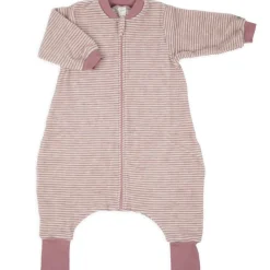 Schlafsack Wollfrottee mit Bein mauve 74/80