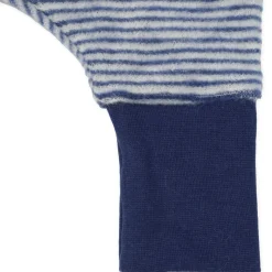 Schlafsack Wollfrottee mit Bein marine 74/80