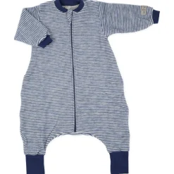 Schlafsack Wollfrottee mit Bein marine 74/80