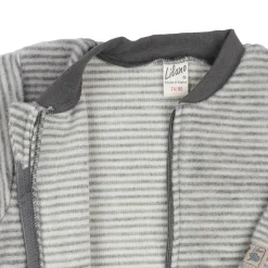 Schlafsack Wollfrottee mit Bein grau 74/80