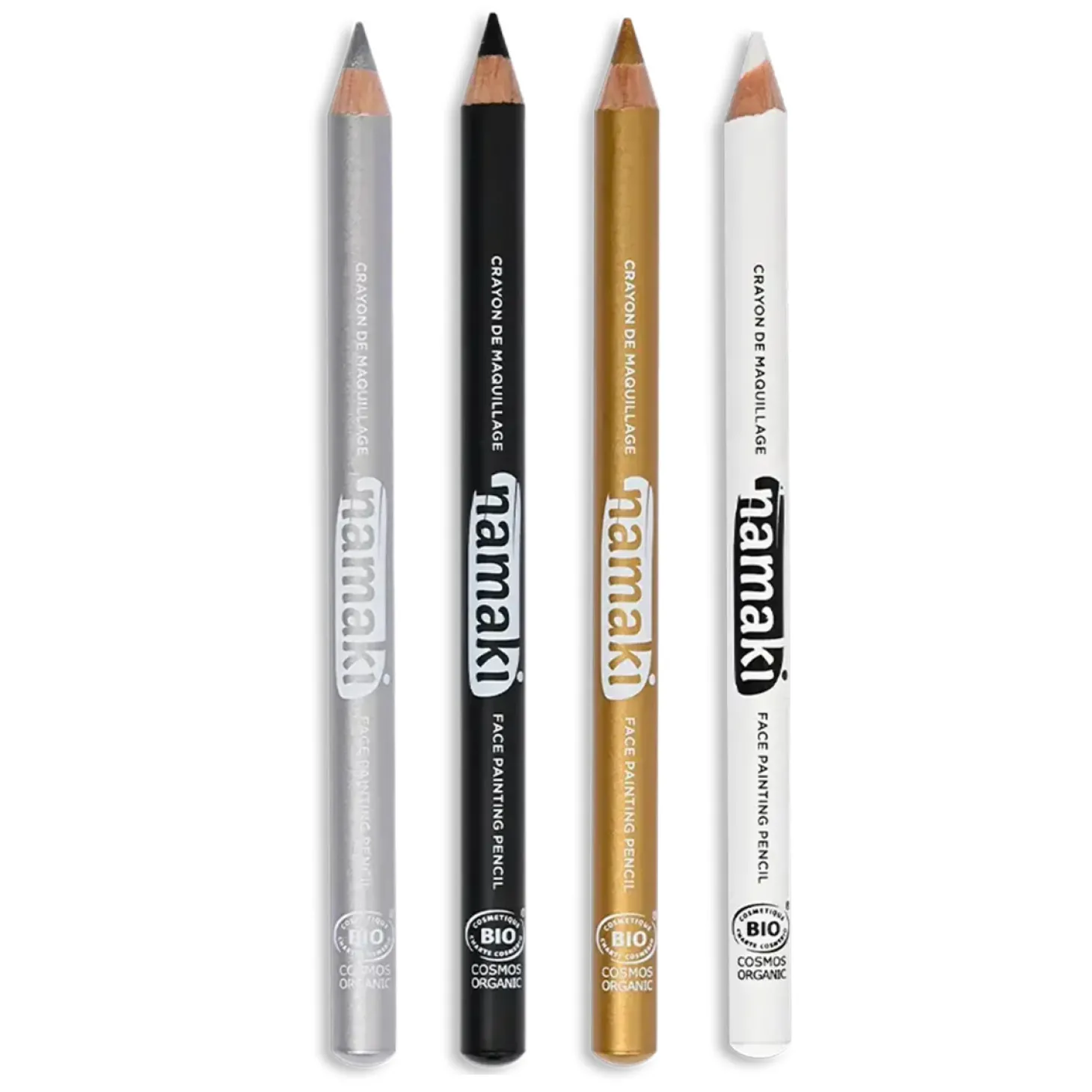 4 Schminkstifte Gold - Silber - Schwarz - Weiß