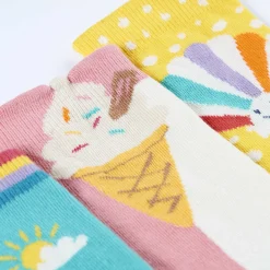 Socken 3er-Set "Summer" gelb-türkis 19-23