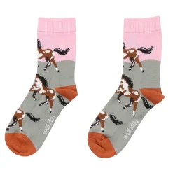 Socken "Pferde" 2er-Set rosa 22-24