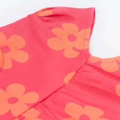 Sommerkleid "Pferd" geblümt rot 104